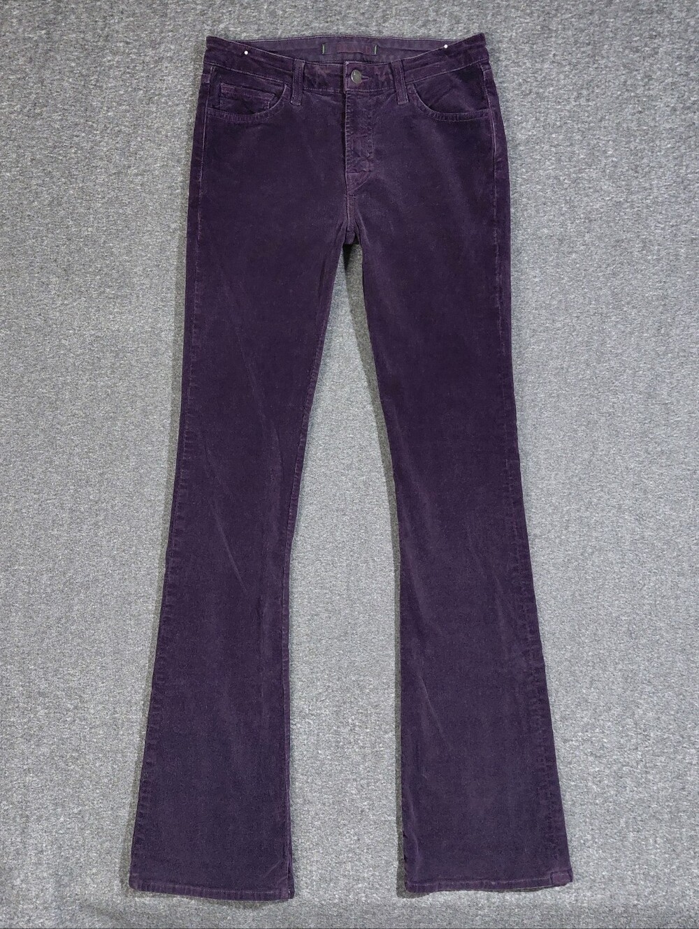 J Brand Deep Purple Mid Rise Bootcut Corduroy Pants Sz 27/4 Long